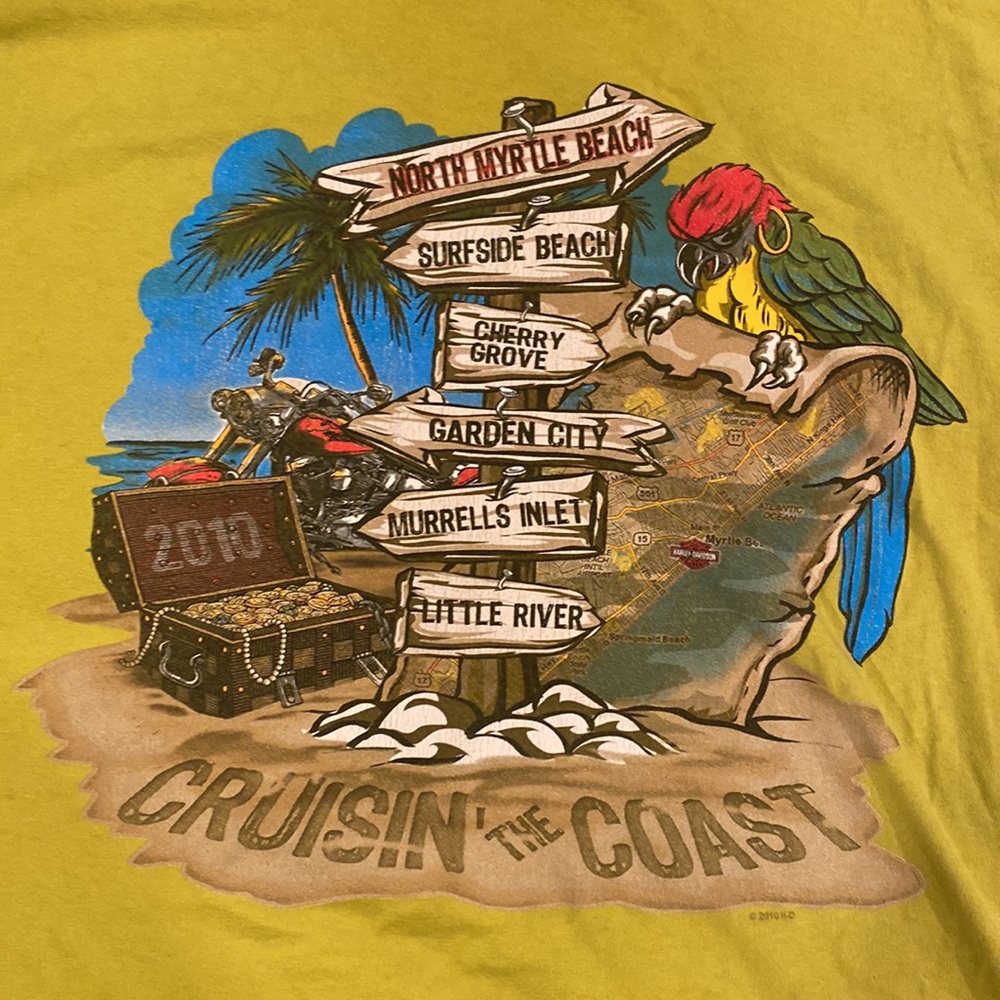 Vintage 2009 Harley Davidson Crusin’ the Coast Myrtle Beach South Carolina lime